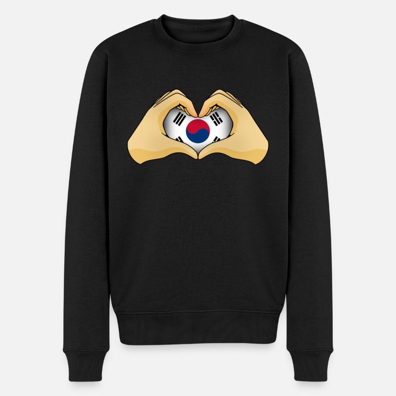 Südkorea - Männer Premium Bio Pullover - Schwarz