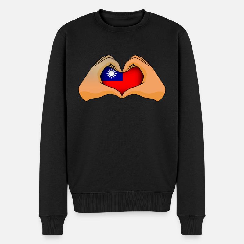 Taiwan - Männer Premium Bio Pullover - Schwarz