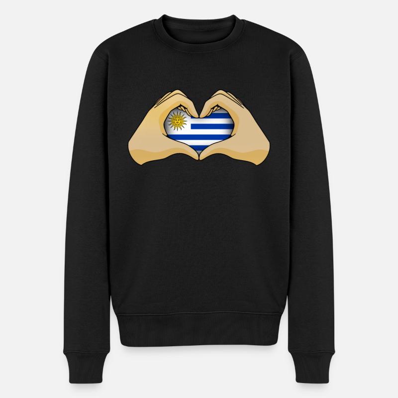 Uruguay - Männer Premium Bio Pullover - Schwarz
