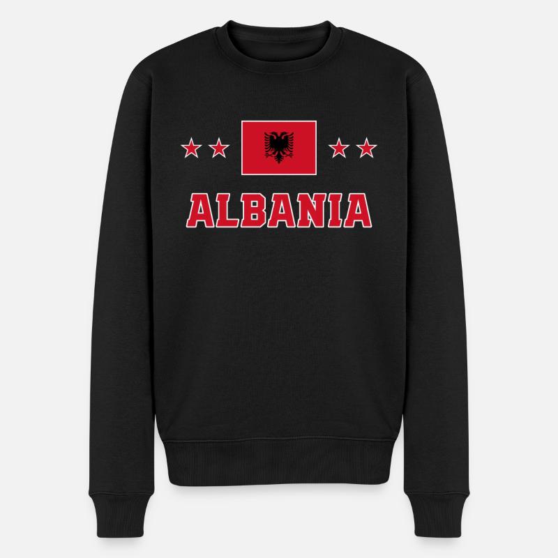 Albanien - Männer Premium Bio Pullover - Schwarz
