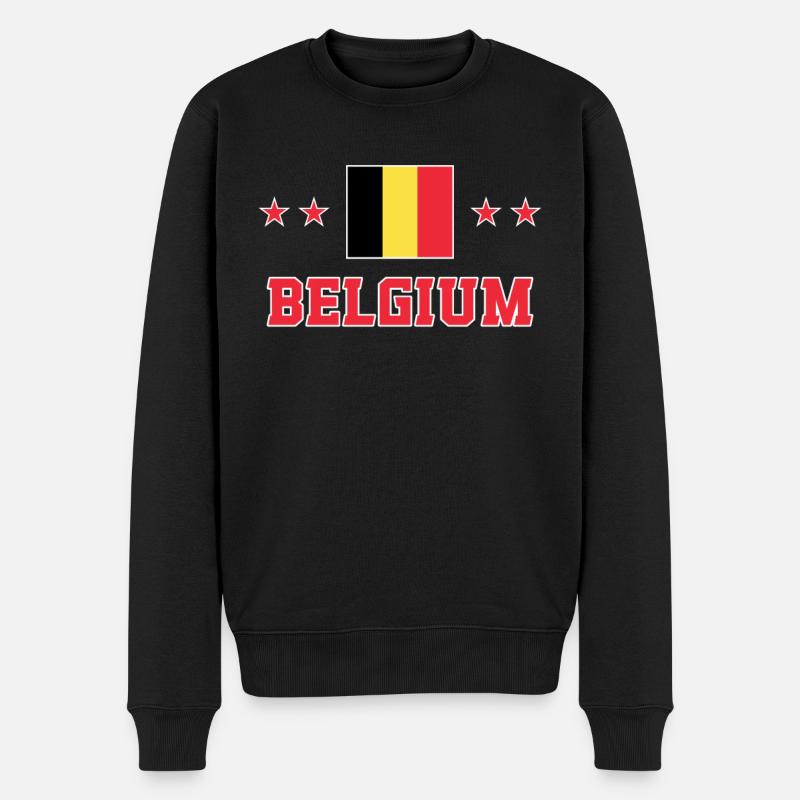 Belgien - Männer Premium Bio Pullover - Schwarz