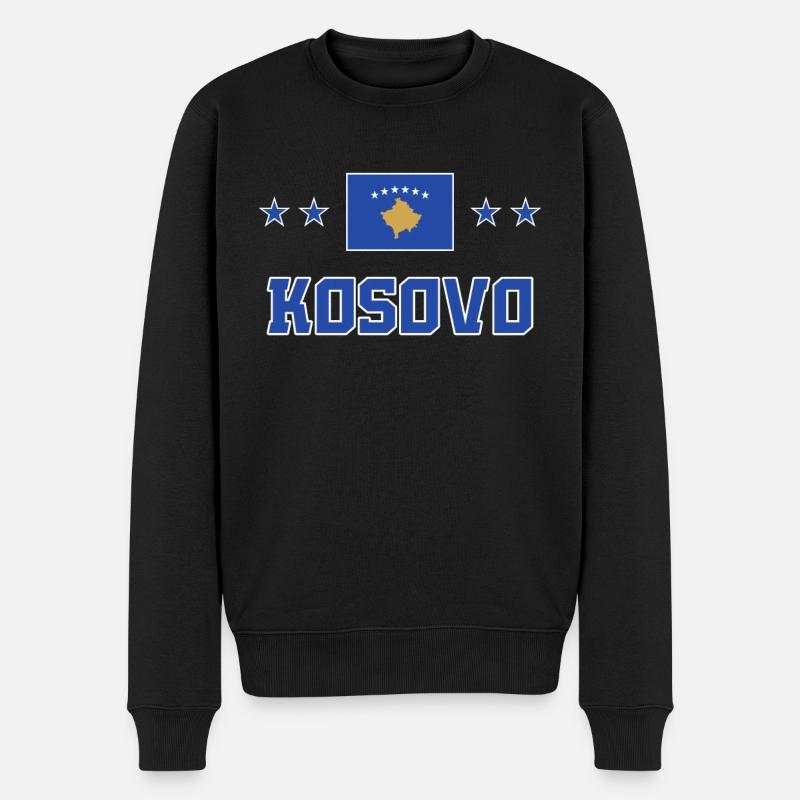 Kosovo - Männer Premium Bio Pullover - Schwarz