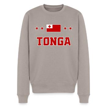 Tonga - Men's Premium Organic Jumper - taupe - Front - Nico (187cm)