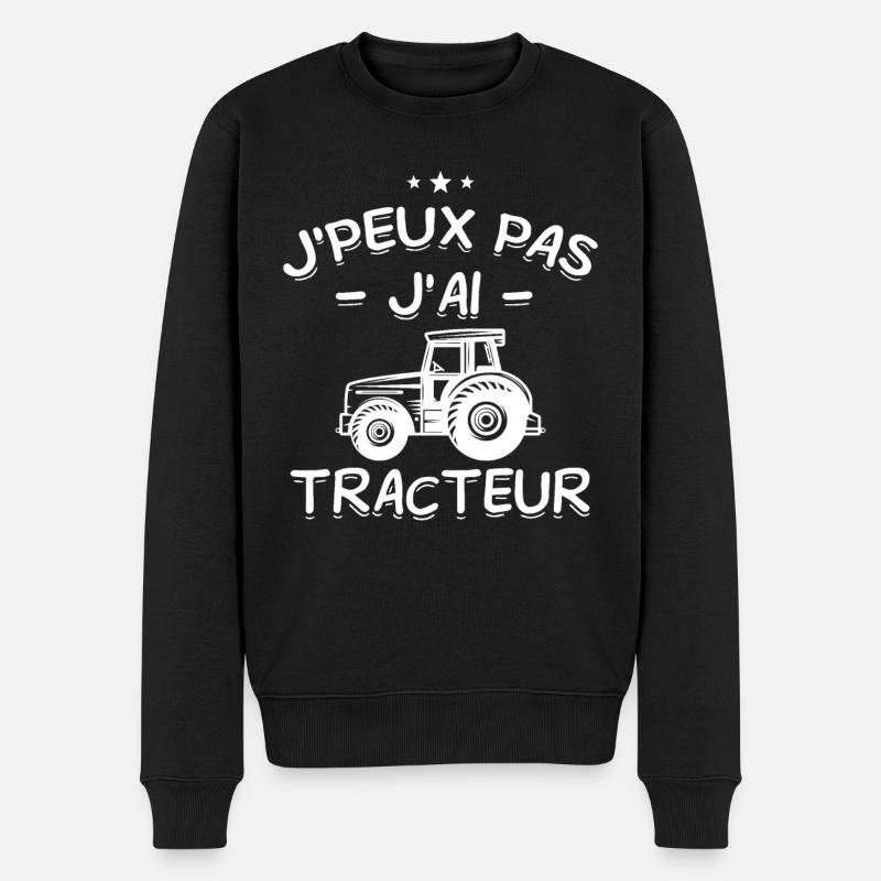 J'Peux Pas ! J'Ai Tracteur 🚜🌾 - Pull Premium bio Homme - noir