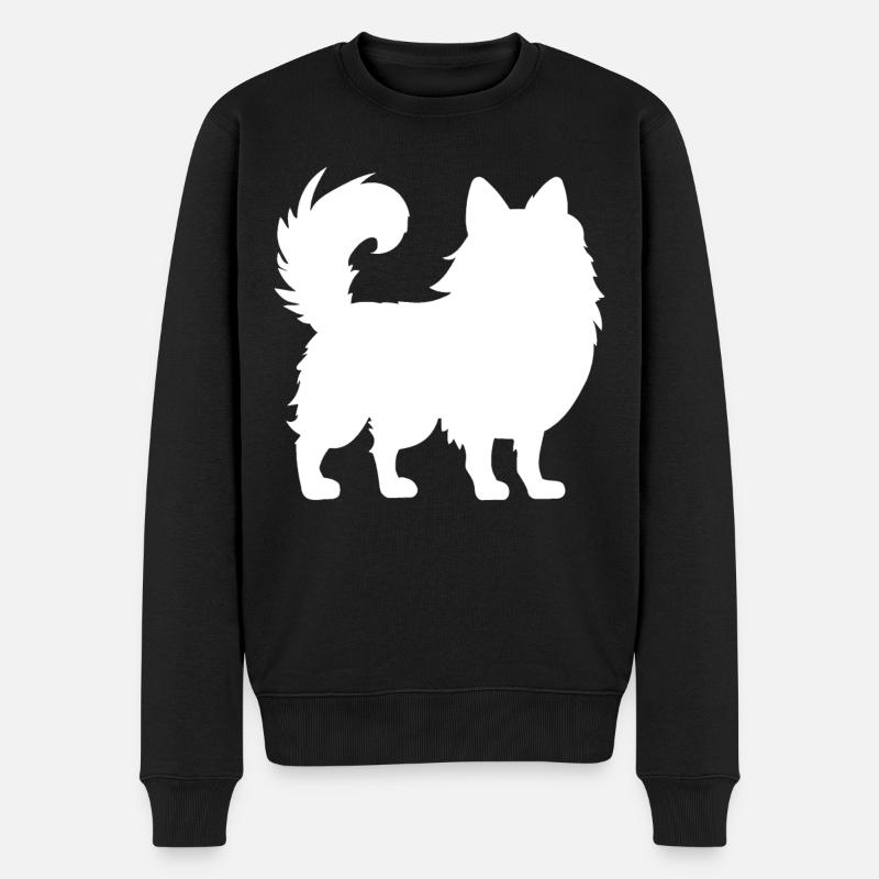 Pomeranian Zwergspitz - Männer Premium Bio Pullover - Schwarz