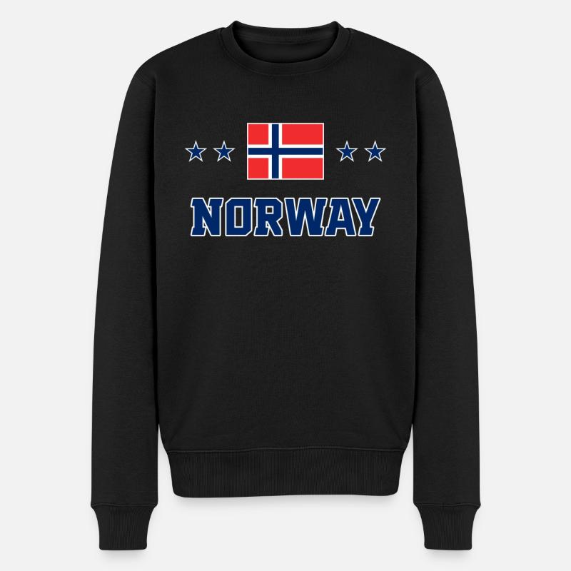 Norwegen - Männer Premium Bio Pullover - Schwarz