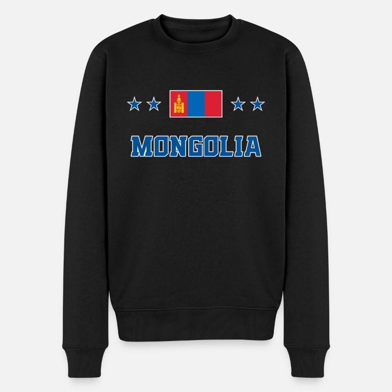 Mongolei - Männer Premium Bio Pullover - Schwarz