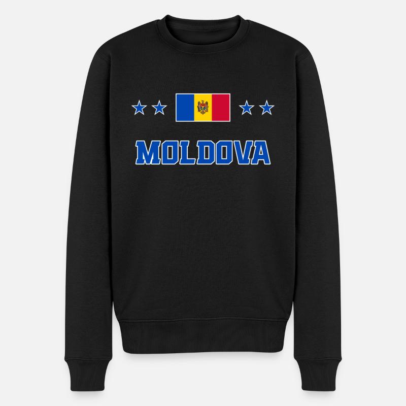 Moldawien - Männer Premium Bio Pullover - Schwarz