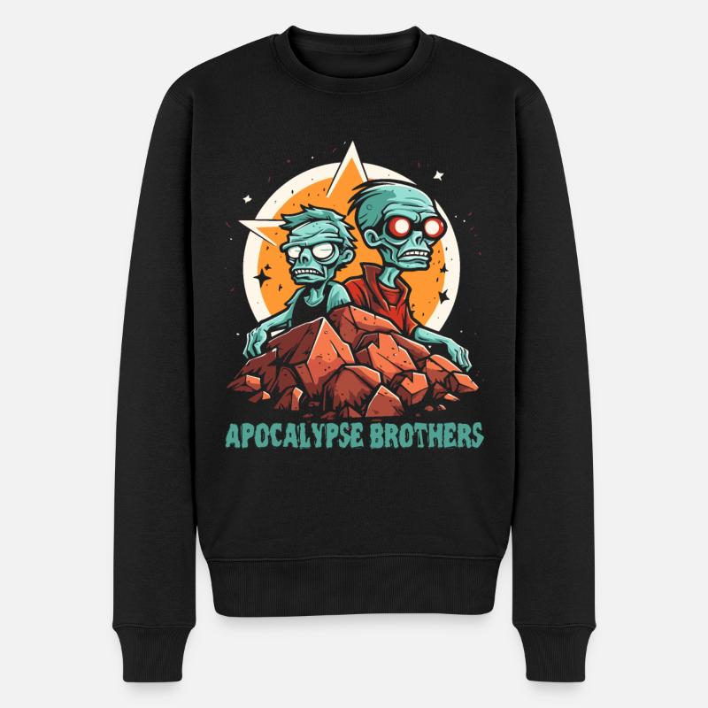 Die Apokalypse Brüder Zombies - Männer Premium Bio Pullover - Schwarz