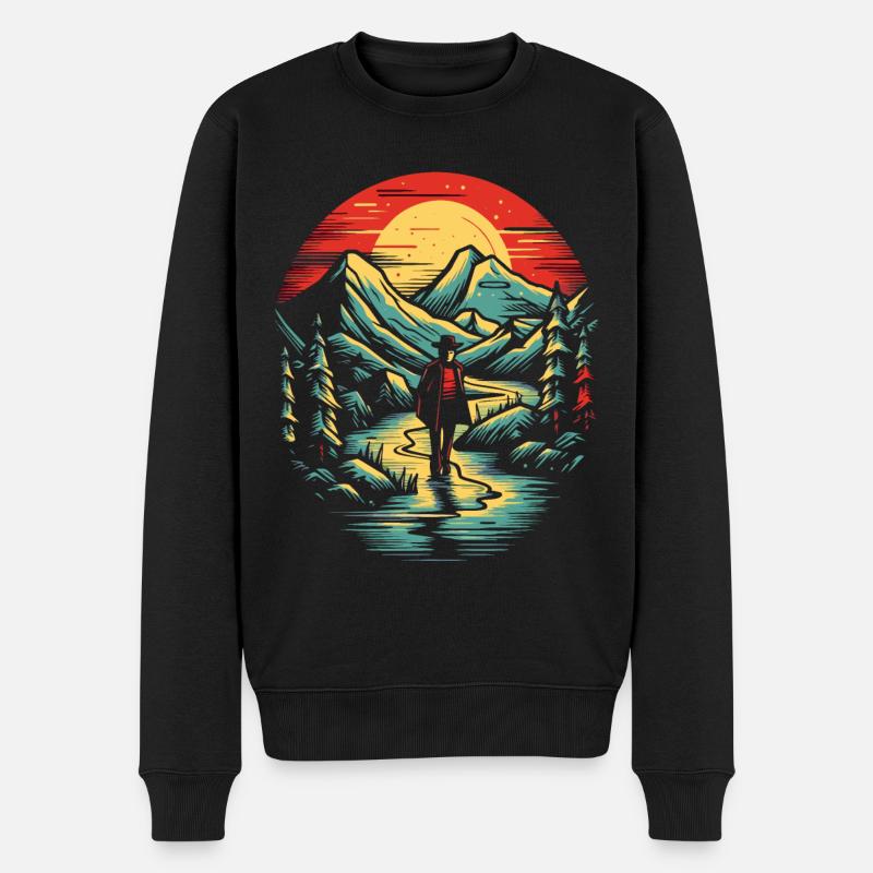 Le vagabond solitaire - Pull Premium bio Homme - noir