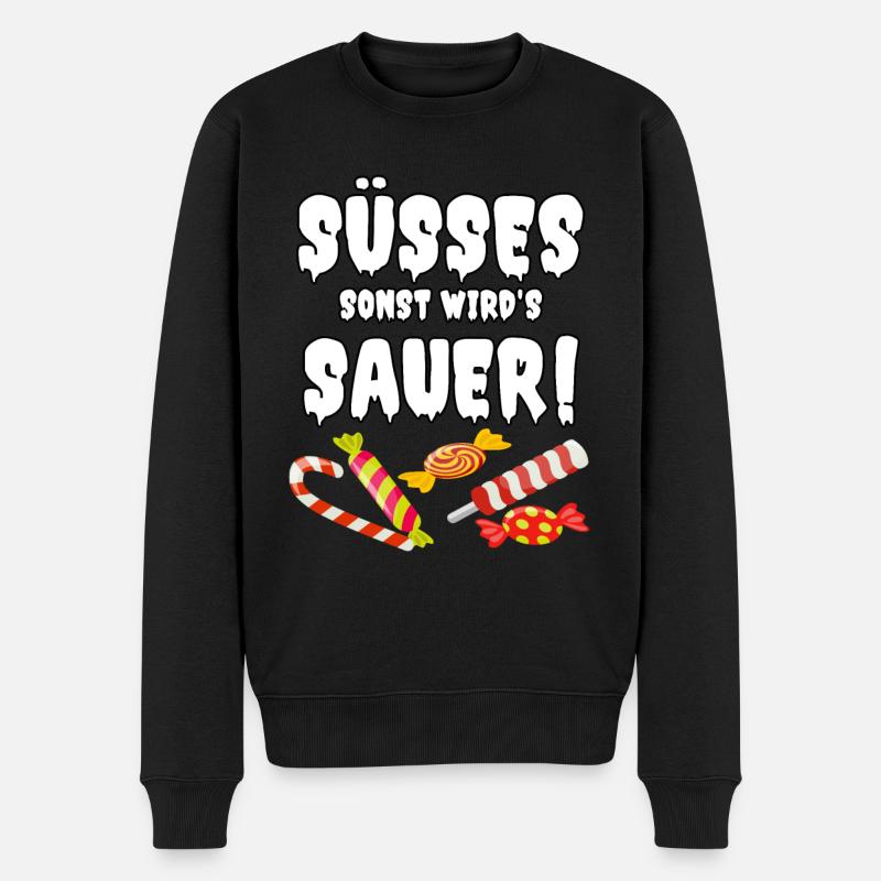 Süßes sonst wird’s sauer - Männer Premium Bio Pullover - Schwarz