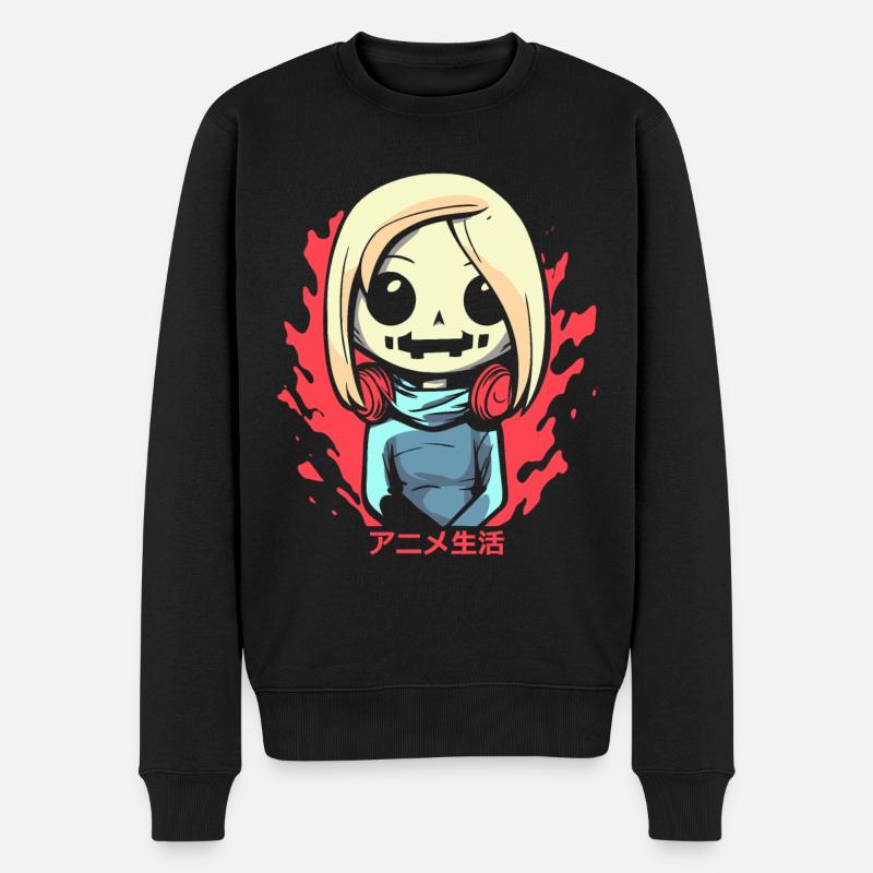 Anime Life: Anime Leben - Männer Premium Bio Pullover - Schwarz