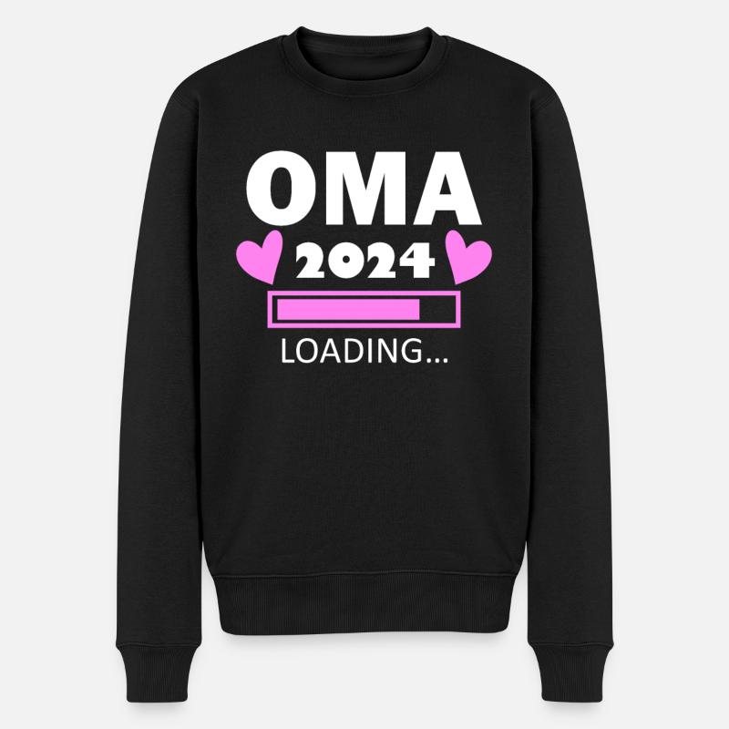 Oma 2024 - Oma werden - Oma loading 2024 - Männer Premium Bio Pullover - Schwarz