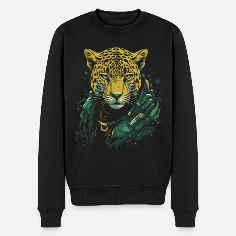 Un léopard cool - Pull Premium bio Homme - noir