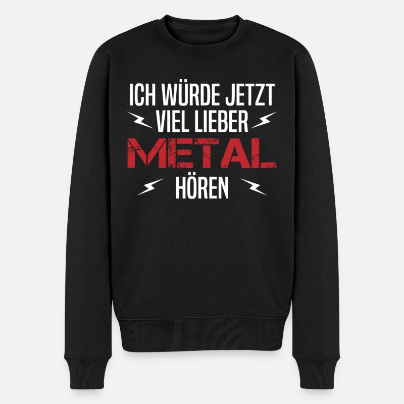 Lieber Metal Hören Musik Spruch Fan Geschenk - Männer Premium Bio Pullover - Schwarz