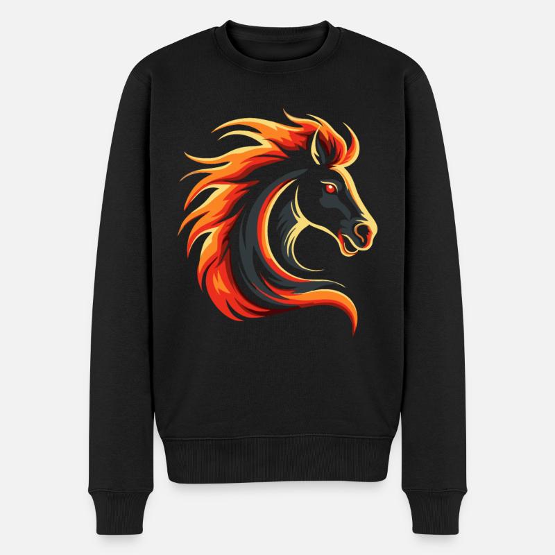 Das coolste Pferd - Männer Premium Bio Pullover - Schwarz