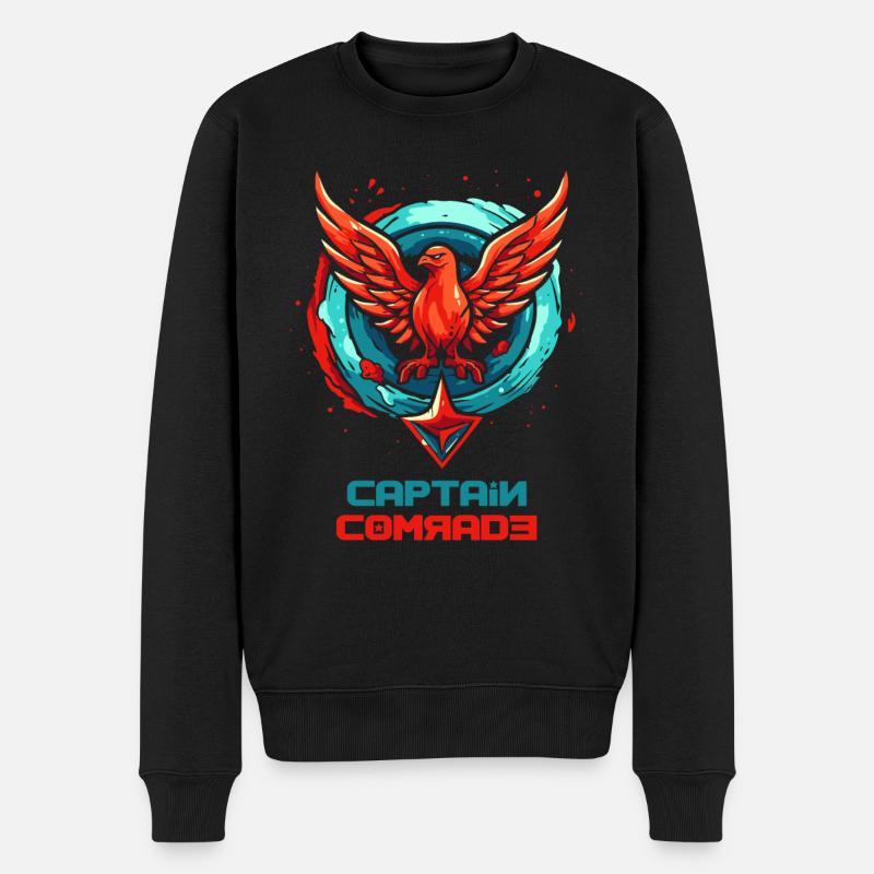 Captain Kamerad - Männer Premium Bio Pullover - Schwarz