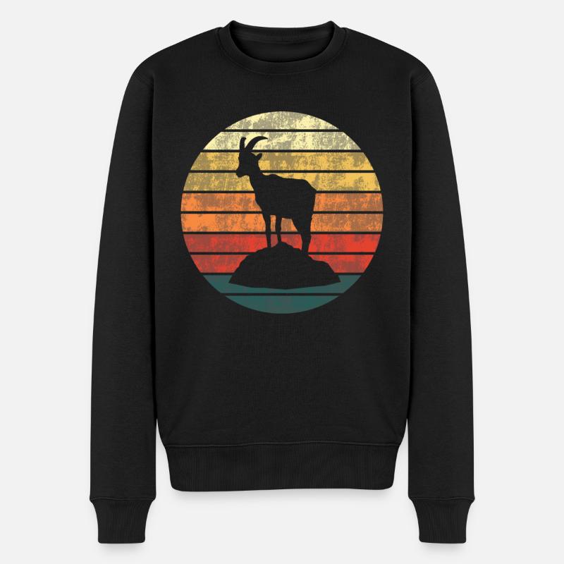 Einsame Bergziege - Königin der Höhen - Männer Premium Bio Pullover - Schwarz