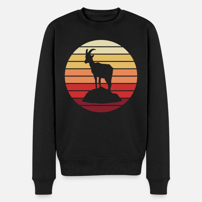 Die Bergziege - Männer Premium Bio Pullover - Schwarz