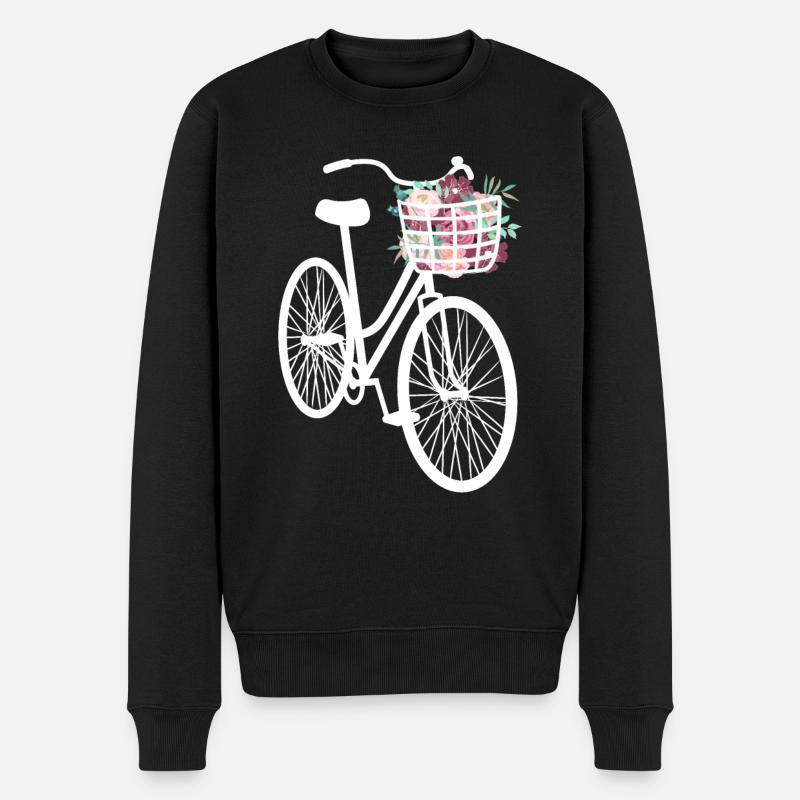 Vélo orné de fleurs - Pull Premium bio Homme - noir