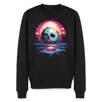 Juicy dégoulinant de sucre crâne glaçage lune - Pull Premium bio Homme - noir - Devant - Nico (187cm)