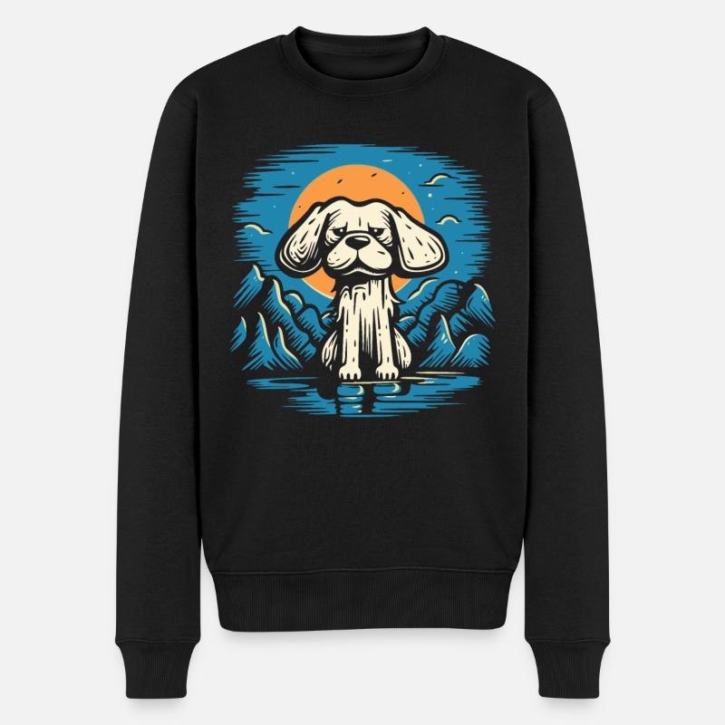 Petit chien triste - Pull Premium bio Homme - noir