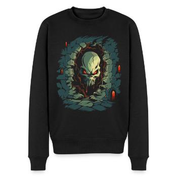 Dans le donjon de l’horreur se trouve un crâne - Pull Premium bio Homme - noir - Devant - Nico (187cm)
