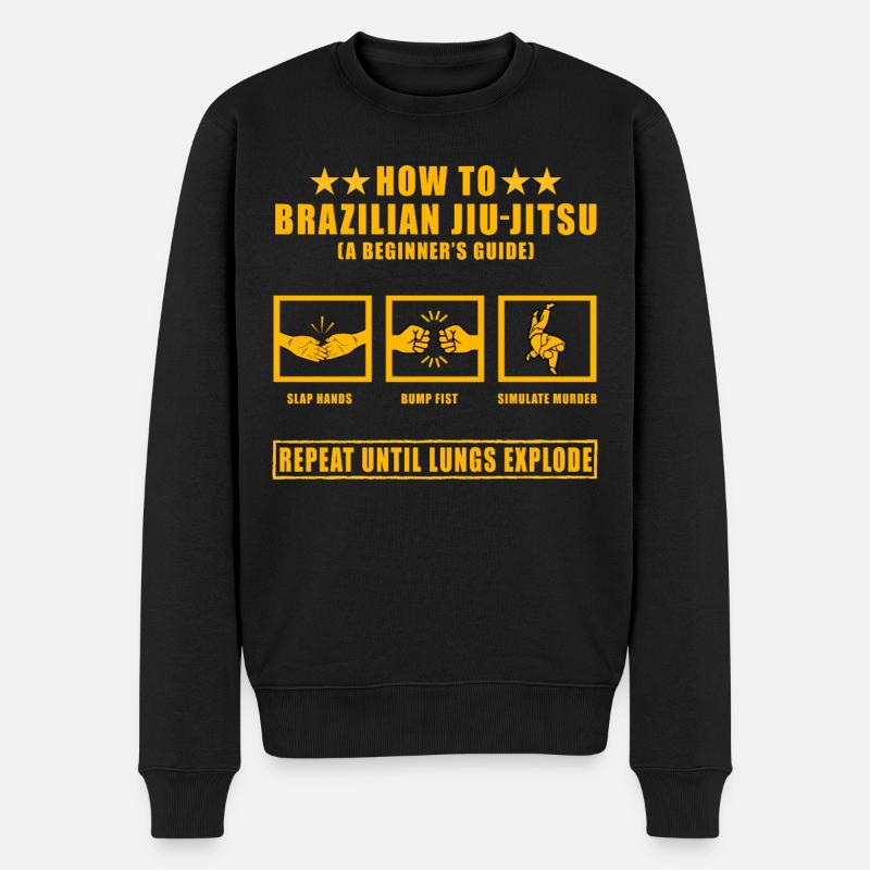 Comment s’entraîner au Jiu-Jitsu Brésilien - Pull Premium bio Homme - noir
