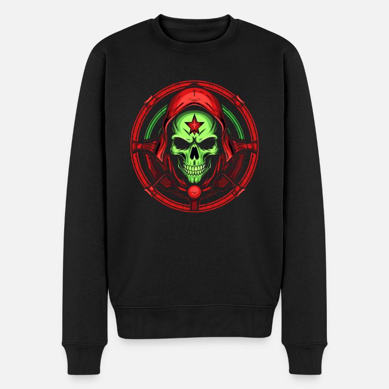 Trippiger Trip Totenkopf - Männer Premium Bio Pullover - Schwarz
