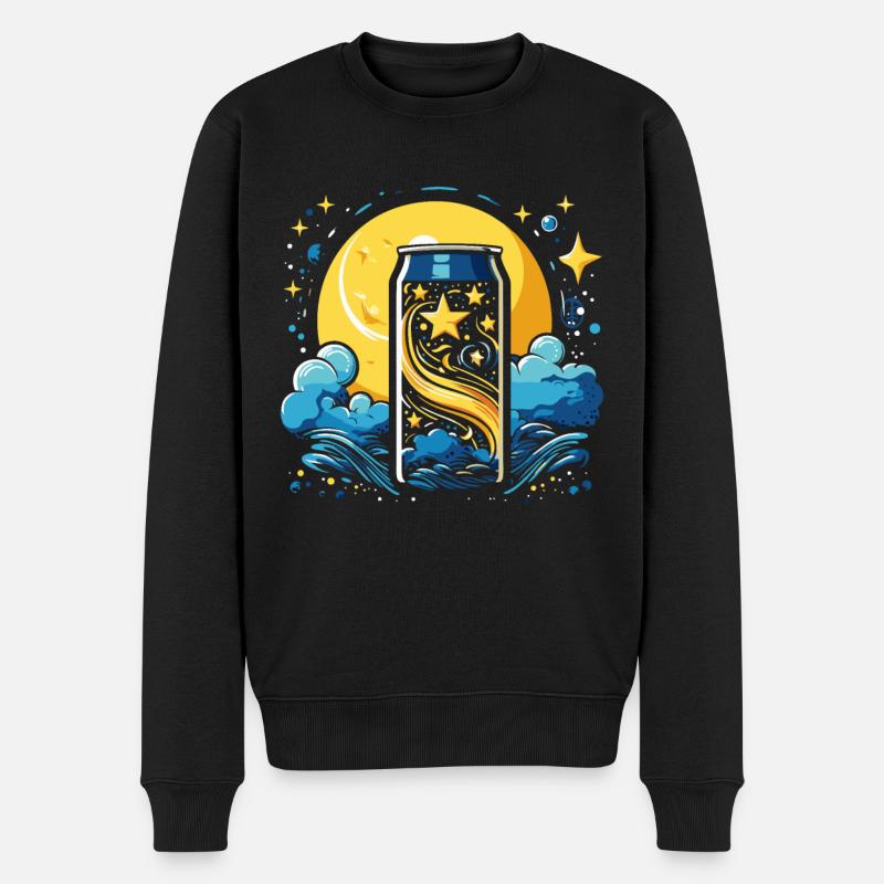 Die coolste Dose mit Sternen und Wolken - Männer Premium Bio Pullover - Schwarz