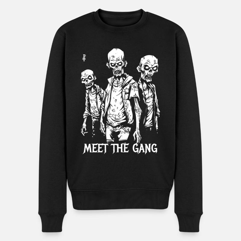 Ich liebe Zombies, Treffen Sie die Zombie Gang - Männer Premium Bio Pullover - Schwarz