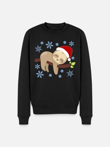 Sloth Christmas Nap Cozy Holidays - Men's Premium Organic Jumper - black