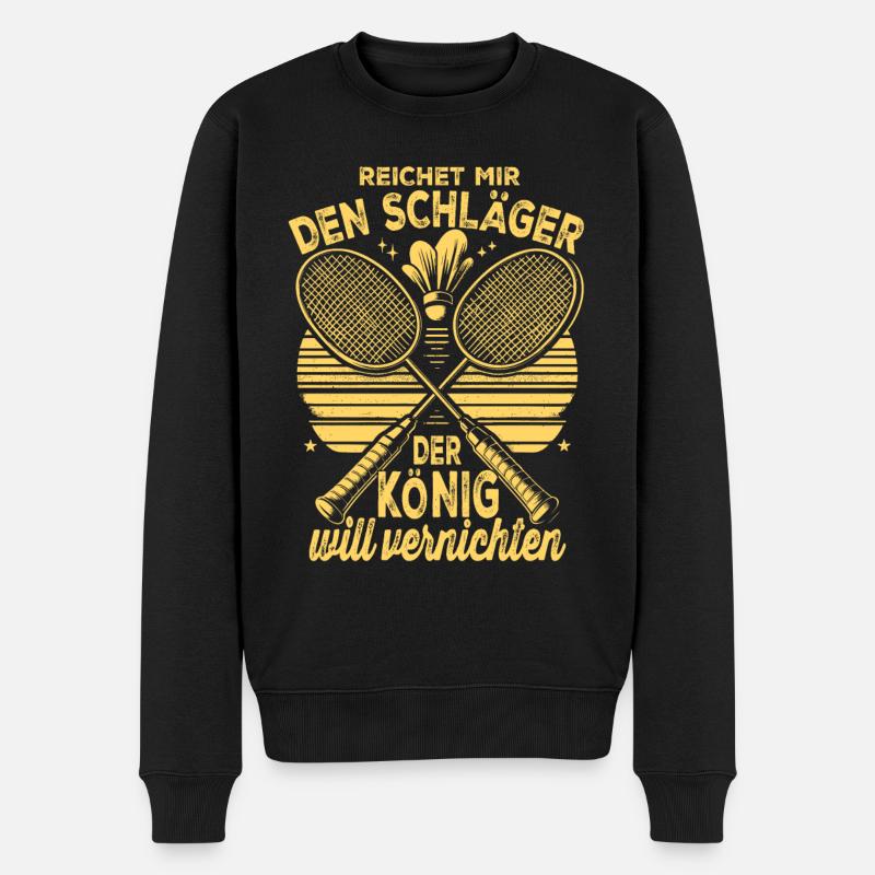 Badminton Geschenk Sprüche Lustig - Männer Premium Bio Pullover - Schwarz