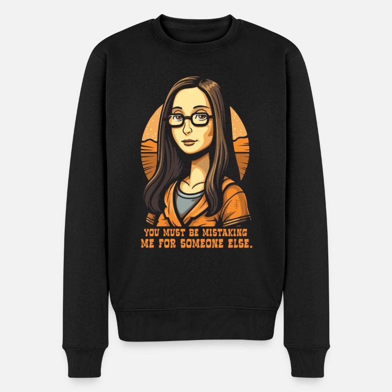 Moderne Mona: nerdige Wissenschaft Lisa - Männer Premium Bio Pullover - Schwarz