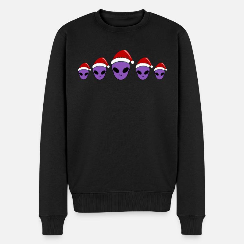 Noël Alien têtes drôle cadeau - Pull Premium bio Homme - noir