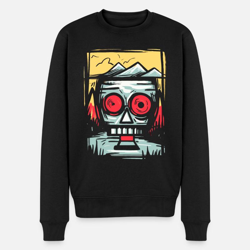 Robot Nature Drôle Fou - Pull Premium bio Homme - noir