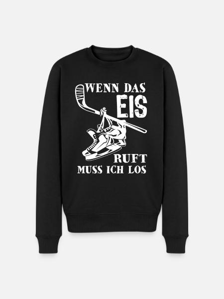 Eishockey Schlittschuhe Hockeyschläger - Männer Premium Bio Pullover - Schwarz