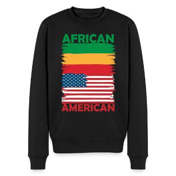Fusion du drapeau de la fierté afro-américaine - Pull Premium bio Homme - noir - Devant - Nico (187cm)