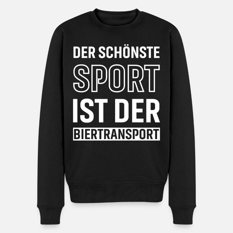 Der schönste Sport ist der Biertransport - Männer Premium Bio Pullover - Schwarz