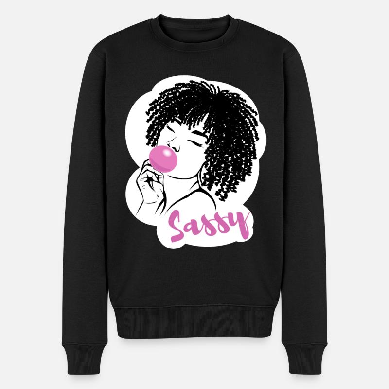 Sassy Chic mit Afro Charme - Männer Premium Bio Pullover - Schwarz