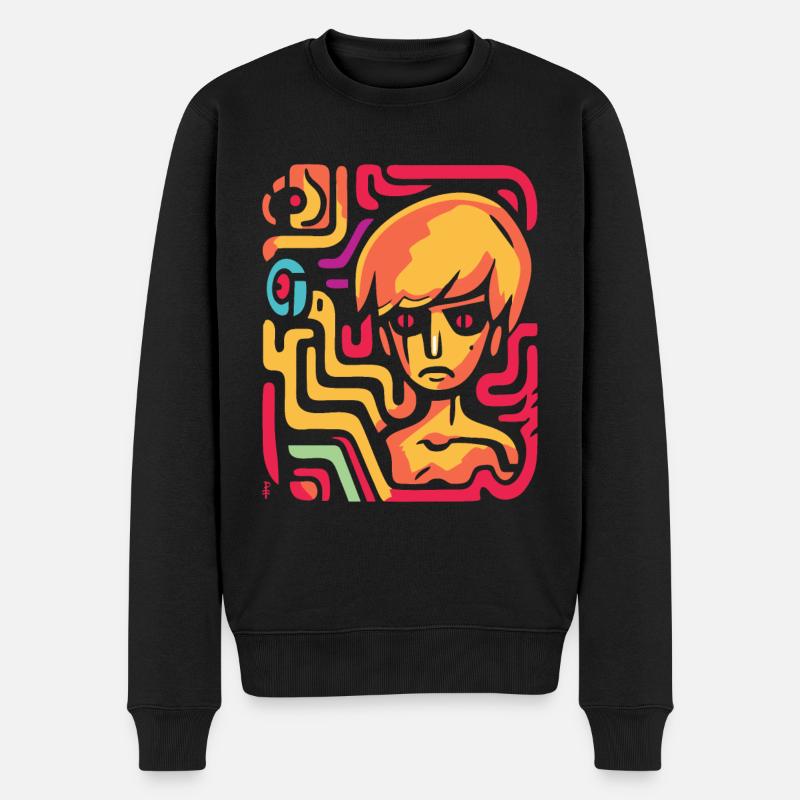 Art abstrait : Labyrinthe de l’ - Pull Premium bio Homme - noir