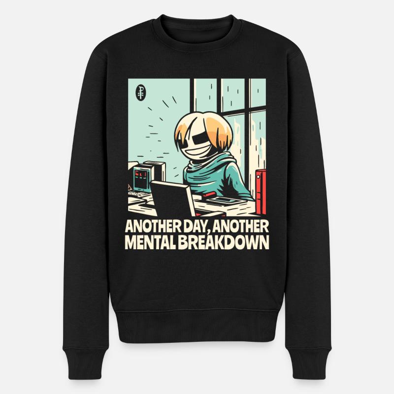Ein weiterer Nervenzusammenbruch im Büro - Männer Premium Bio Pullover - Schwarz