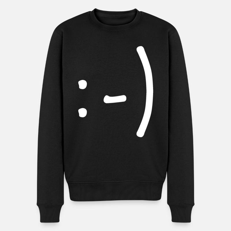 Einfach lächeln - Männer Premium Bio Pullover - Schwarz