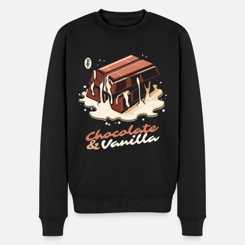 Schokolade und Vanille - Männer Premium Bio Pullover - Schwarz