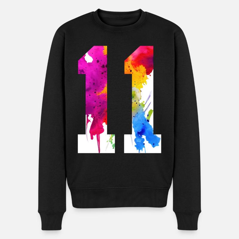 NUMMER 11 JAHRE ALT 11. GEBURTSTAG - Männer Premium Bio Pullover - Schwarz