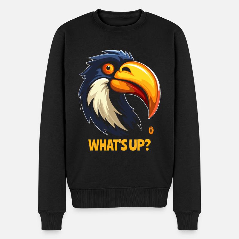 Was geht ab! Tukan Dschungel Vogel - Männer Premium Bio Pullover - Schwarz