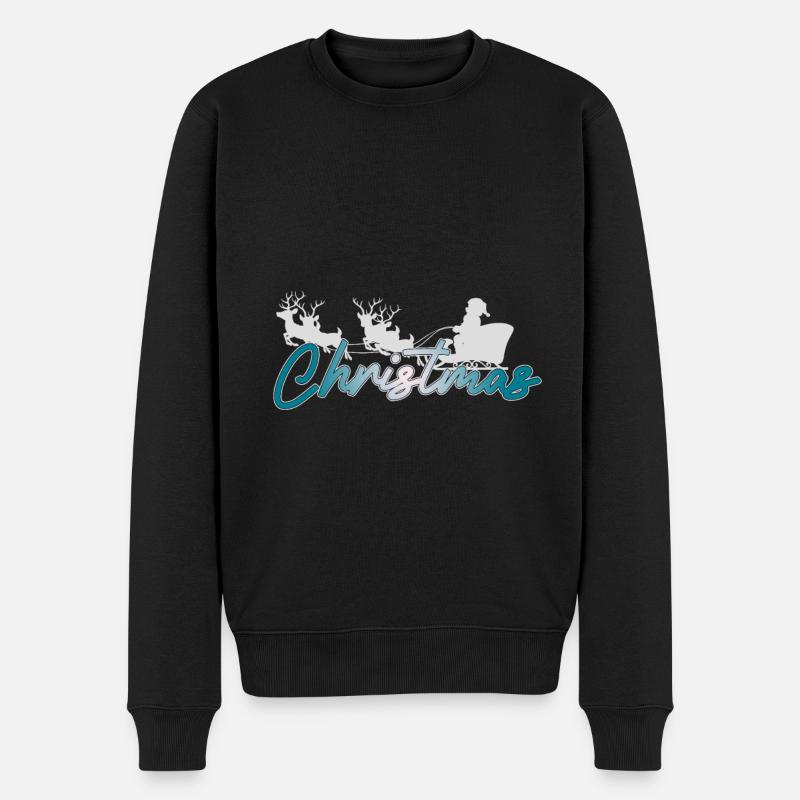 Christmas sledge - Männer Premium Bio Pullover - Schwarz