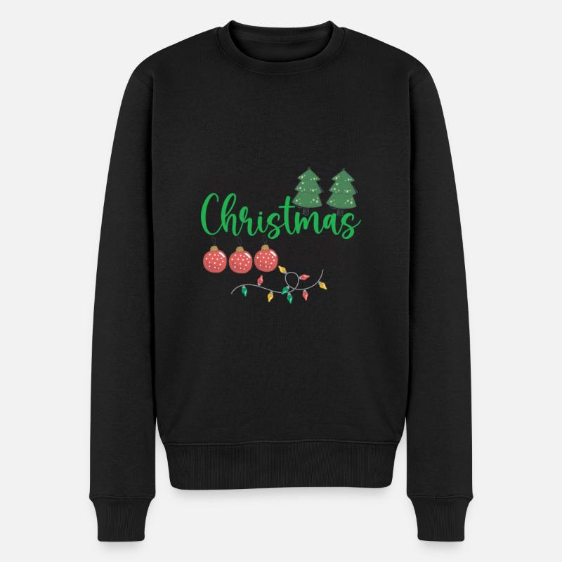 crazy Christmas lady - Männer Premium Bio Pullover - Schwarz