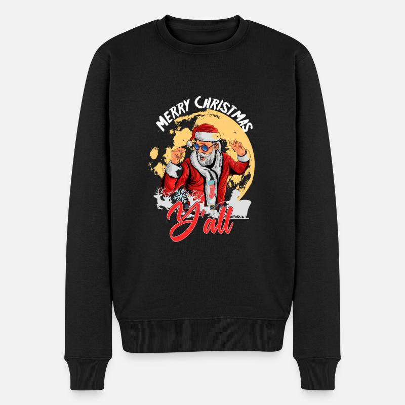 Merry Christmas Y'all - Männer Premium Bio Pullover - Schwarz