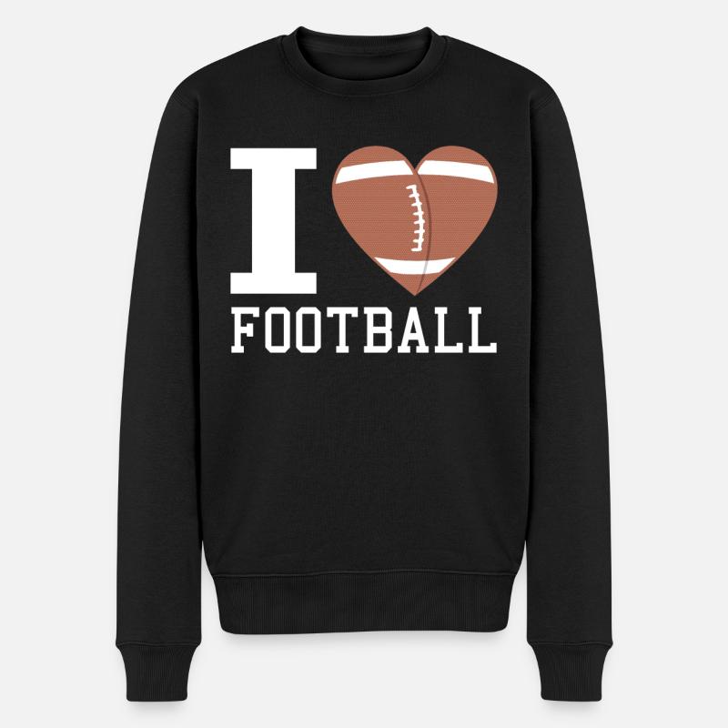 Déclaration d’amour au football - Pull Premium bio Homme - noir